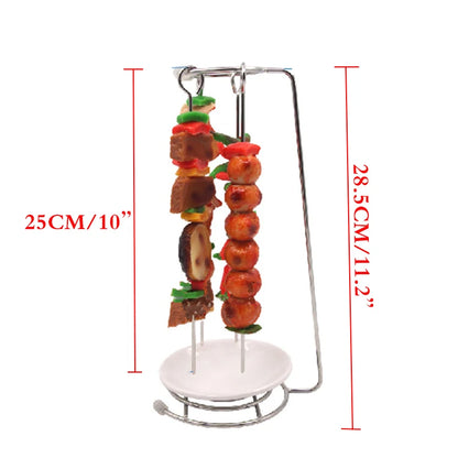 Royallure Stainless Steel BBQ Skewers Set with Grill Rack Holder for Easy Grilling