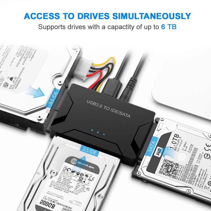 Luxora USB 3.0 to IDE/SATA Hard Drive Adapter for Easy File Recovery