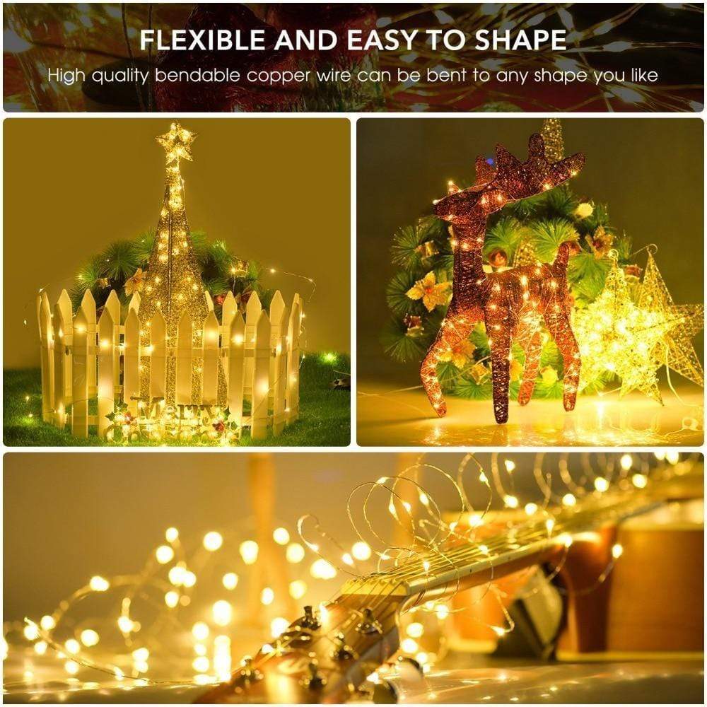 RoyaleGlow String Solar Lights Outdoor (Clear Cable) 50M/100M