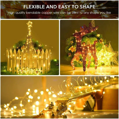 RoyaleGlow String Solar Lights Outdoor (Clear Cable) 50M/100M