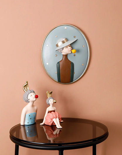 Royelux Chic Bubble Gum Girl 3D Wall Art - Modern Aesthetic Home Decor