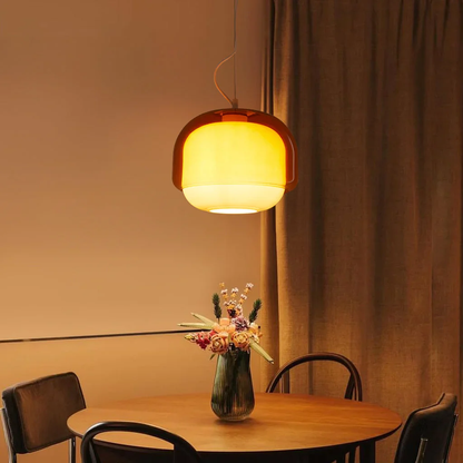 RoyaleGlow Nordic Double-Dome Glass Pendant Light - Modern Ceiling Lamp