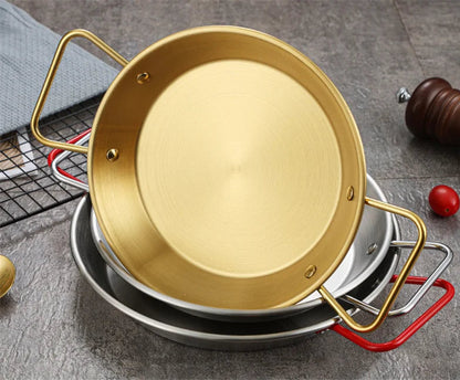Royallure Stainless Steel Cooking Pot & Frying Pan with Double Handle Kitchen Tray