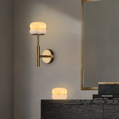 Royelux Rechargeable Alabaster Wall Sconce - Cordless LED Lamp for Bathroom & Hotel Design