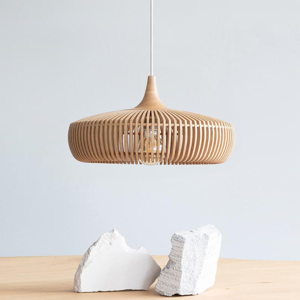 Lumora Japandi Wooden Pendant Light - Modern Minimalist Kitchen Island Lighting