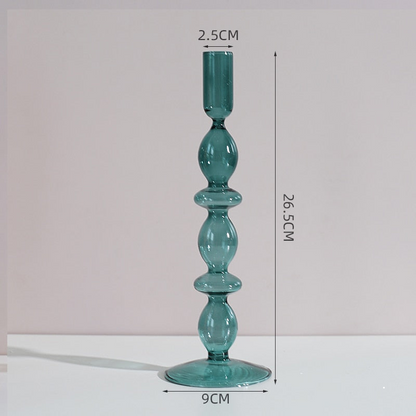 Royaleva Handmade Glass Candle Holders - Elegant Decorative Accent Pieces