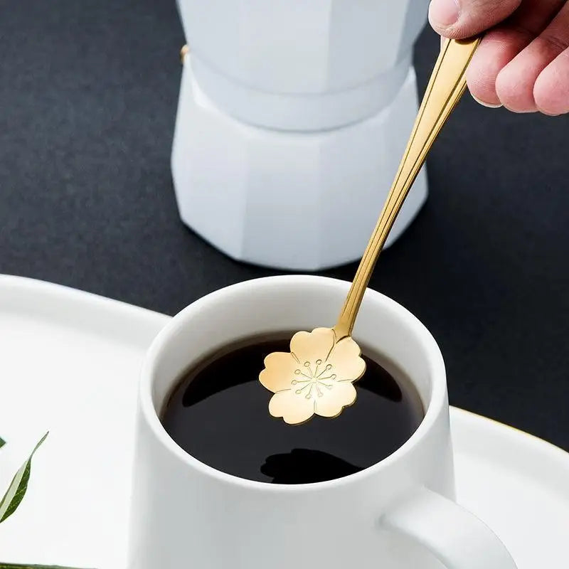Royallure 8-Piece Flower Teaspoon Set – Stainless Steel Coffee Spoons