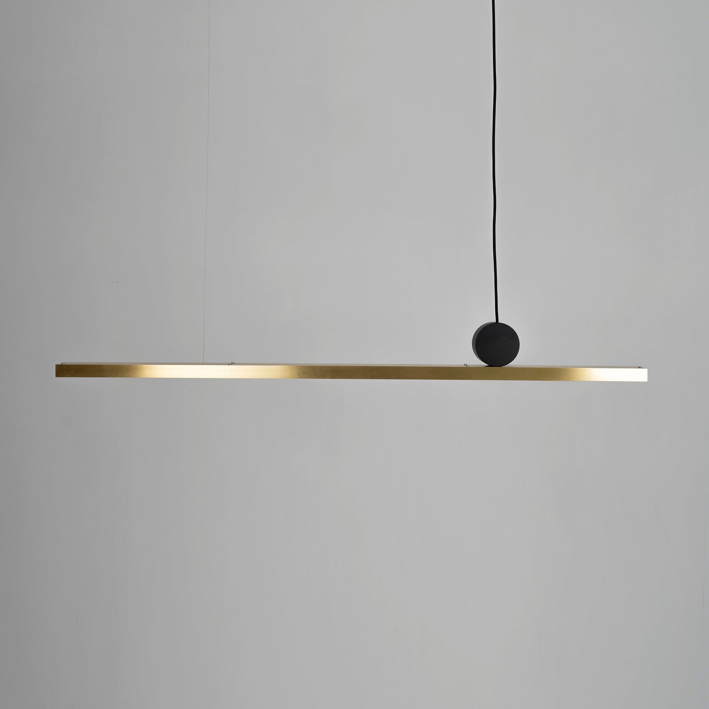 LuxRoyale Modern Linear Pendant Light Bar with Black Orb Accent