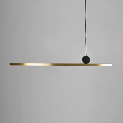 LuxRoyale Modern Linear Pendant Light Bar with Black Orb Accent