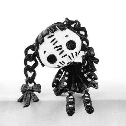 Halloween 3D Printied Double Ponytail Devil Girl Gothic Figure Alice Horror Doll Joint Movable Gift Creative Toy Table Ornament 2