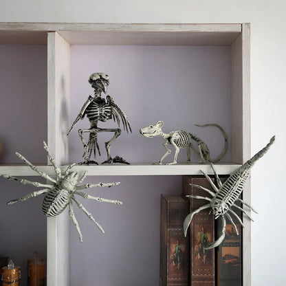Halloween Animal Skeleton Ornaments Garden Festival Decorations Secret Room Simulation Plastic Crow Rat Skeleton Decoration Prop 0