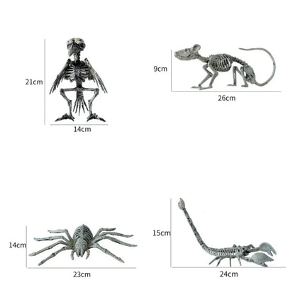 Halloween Animal Skeleton Ornaments Garden Festival Decorations Secret Room Simulation Plastic Crow Rat Skeleton Decoration Prop 5
