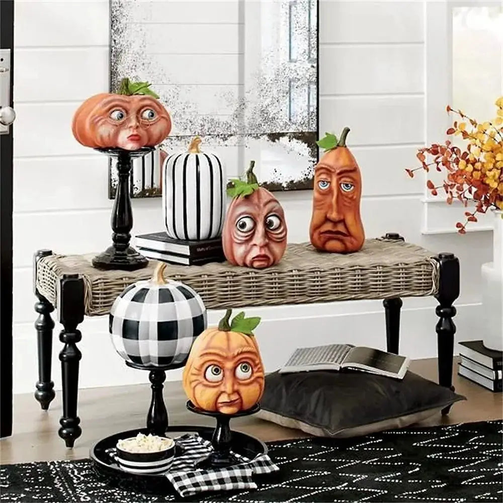 Halloween Atmosphere Outdoor Decoration Props Ghost Party Mutated Pumpkin Head Courtyard Decorationindoor Garden Accessories 1