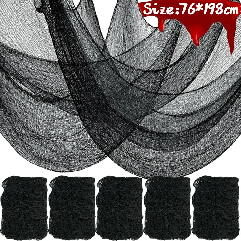 Rayvia Halloween Bloody Creepy Black Gauze Cloth Spooky Outdoor Party Decoration