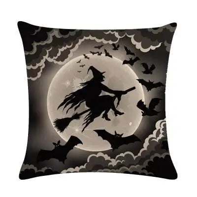 Halloween Christmas Witch Print Pattern Cushion Cover Home Living Room Sofa Car Decoration Square Throw Pillow 13