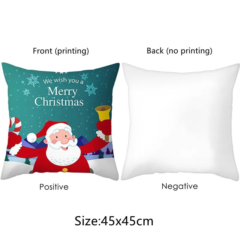 Halloween Christmas Witch Print Pattern Cushion Cover Home Living Room Sofa Car Decoration Square Throw Pillow 4