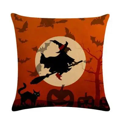Halloween Christmas Witch Print Pattern Cushion Cover Home Living Room Sofa Car Decoration Square Throw Pillow 7