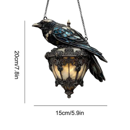 Halloween Crow Painted Glass Lantern 2D Acrylic Sign Home Decorations Gothic pendant light Decorative pendant 7