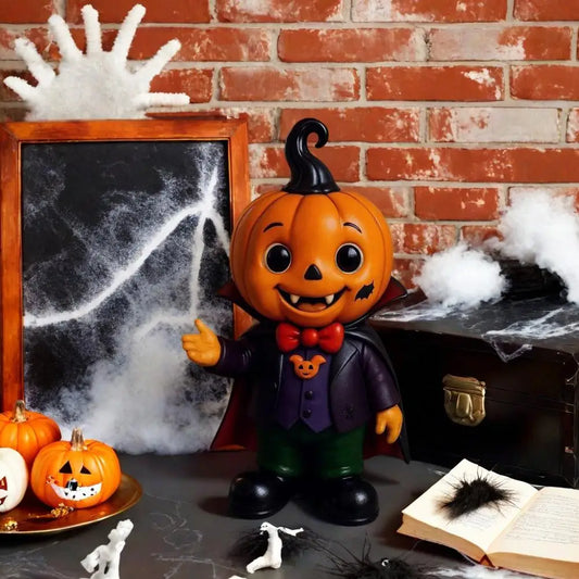 Halloween Decor Figurine Cute Pumpkin Kid Spooky Halloween Pumpkin Kid Figurines for Indoor Outdoor Home Decor 0