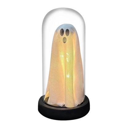 Halloween Decor Light Up Ghost in Plastic Cloche Halloween Decorations Indoor Halloween Ghost Night Light for Home Party Decor 6