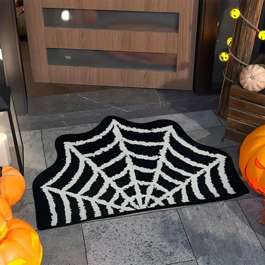 Halloween Decoration Bat Shaped Bathroom Rug Black Non Slip Floor Mat for Living Room Halloween Indoor Decor Carpet Prop 0