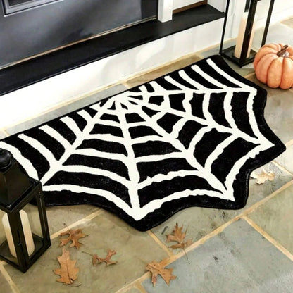 Halloween Decoration Bat Shaped Bathroom Rug Black Non Slip Floor Mat for Living Room Halloween Indoor Decor Carpet Prop 2