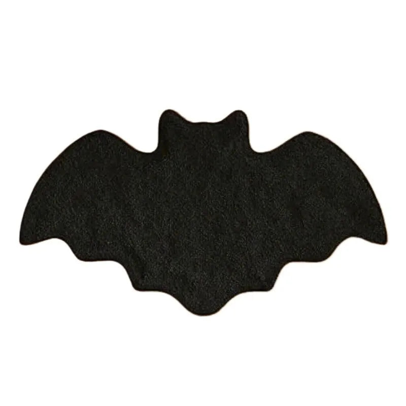 Halloween Decoration Bat Shaped Bathroom Rug Black Non Slip Floor Mat for Living Room Halloween Indoor Decor Carpet Prop 5