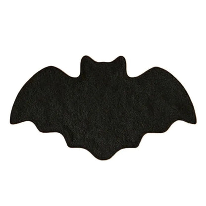 Halloween Decoration Bat Shaped Bathroom Rug Black Non Slip Floor Mat for Living Room Halloween Indoor Decor Carpet Prop 5