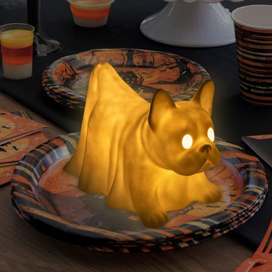 Halloween Decoration Glowing Ghost Dogs with LED Ghost Dog Light for Dog Lovers Home Decor 0
