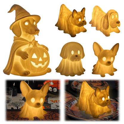 Halloween Decoration Glowing Ghost Dogs with LED Ghost Dog Light for Dog Lovers Home Decor 1
