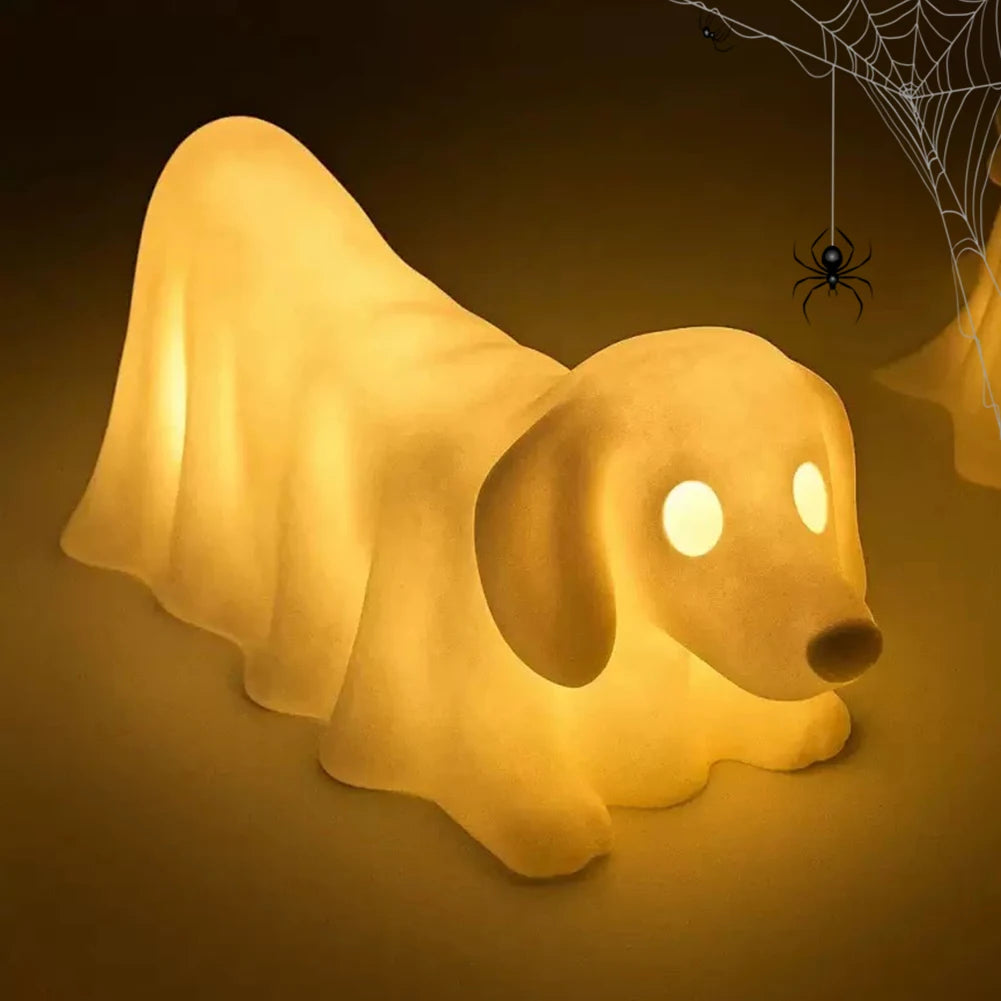 Halloween Decoration Glowing Ghost Dogs with LED Ghost Dog Light for Dog Lovers Home Decor 10