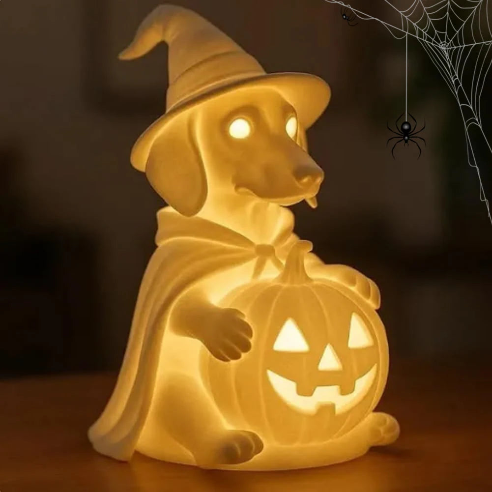 Halloween Decoration Glowing Ghost Dogs with LED Ghost Dog Light for Dog Lovers Home Decor 2