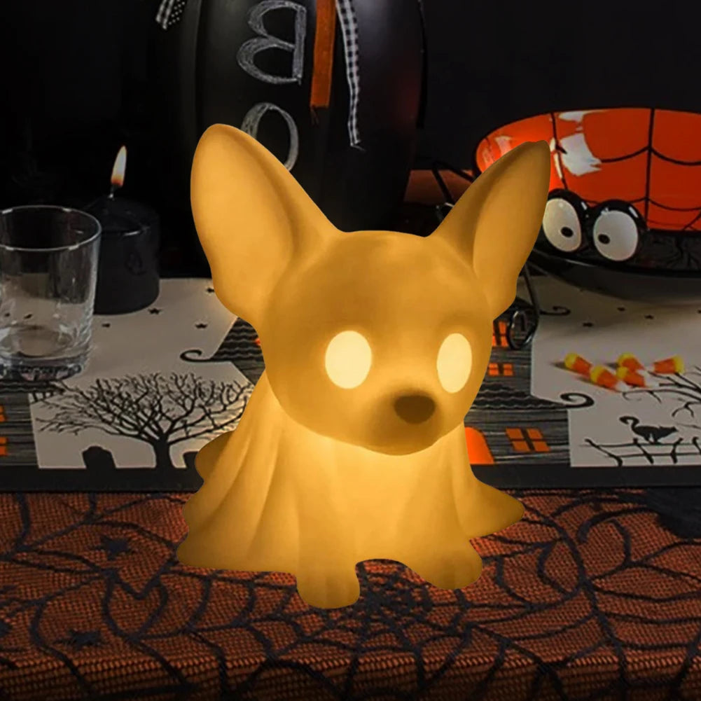 Halloween Decoration Glowing Ghost Dogs with LED Ghost Dog Light for Dog Lovers Home Decor 5