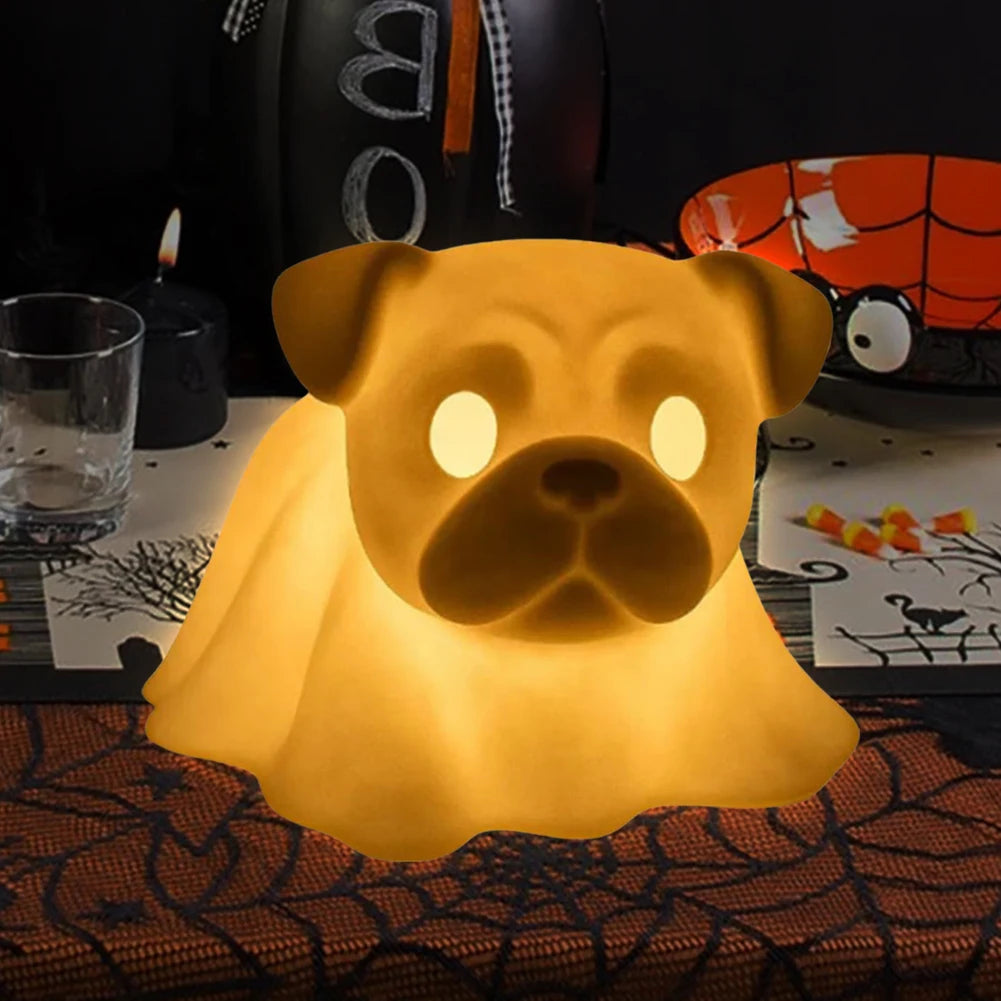 Halloween Decoration Glowing Ghost Dogs with LED Ghost Dog Light for Dog Lovers Home Decor 6