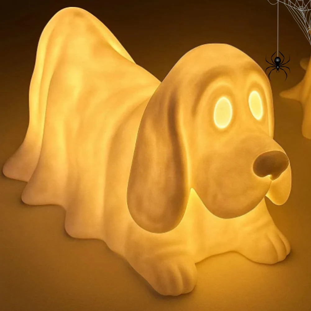 Halloween Decoration Glowing Ghost Dogs with LED Ghost Dog Light for Dog Lovers Home Decor 7