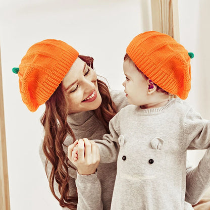 Halloween Decoration Pumpkin Beret Hat 2023 Autumn and Winter Parent-Child Knitted Hat Warm Belle Knit Hat Halloween Party Hats 0