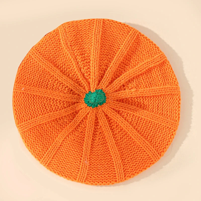 Halloween Decoration Pumpkin Beret Hat 2023 Autumn and Winter Parent-Child Knitted Hat Warm Belle Knit Hat Halloween Party Hats 1