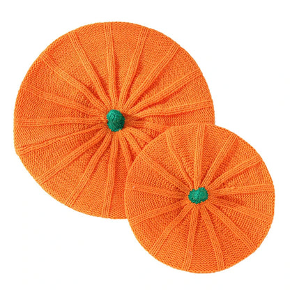 Halloween Decoration Pumpkin Beret Hat 2023 Autumn and Winter Parent-Child Knitted Hat Warm Belle Knit Hat Halloween Party Hats 4