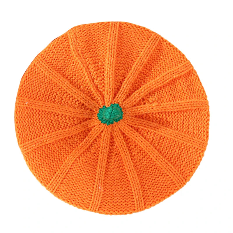 Halloween Decoration Pumpkin Beret Hat 2023 Autumn and Winter Parent-Child Knitted Hat Warm Belle Knit Hat Halloween Party Hats 5