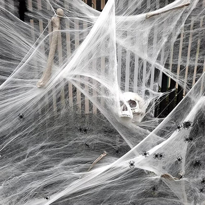 Halloween Decoration Spider Web,Artificial Spider Web,Stretchy Cobweb With Spider,Horror Gothic Haunted House Home Decor 1