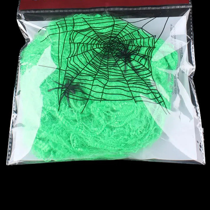 Halloween Decoration Spider Web,Artificial Spider Web,Stretchy Cobweb With Spider,Horror Gothic Haunted House Home Decor 10