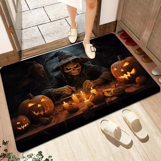 Halloween Decorative Floor Mats Horror Ghost Face Pumpkin Lantern Entrance Door Mat Bathroom Non-slip Carpet Home Decoration 0