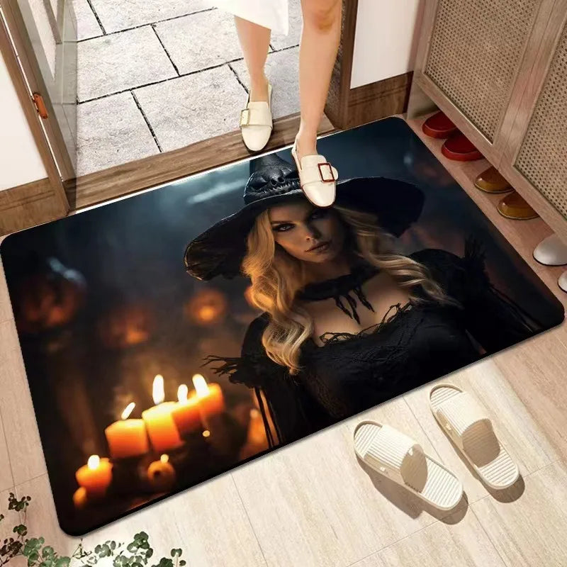 Halloween Decorative Floor Mats Horror Ghost Face Pumpkin Lantern Entrance Door Mat Bathroom Non-slip Carpet Home Decoration 3