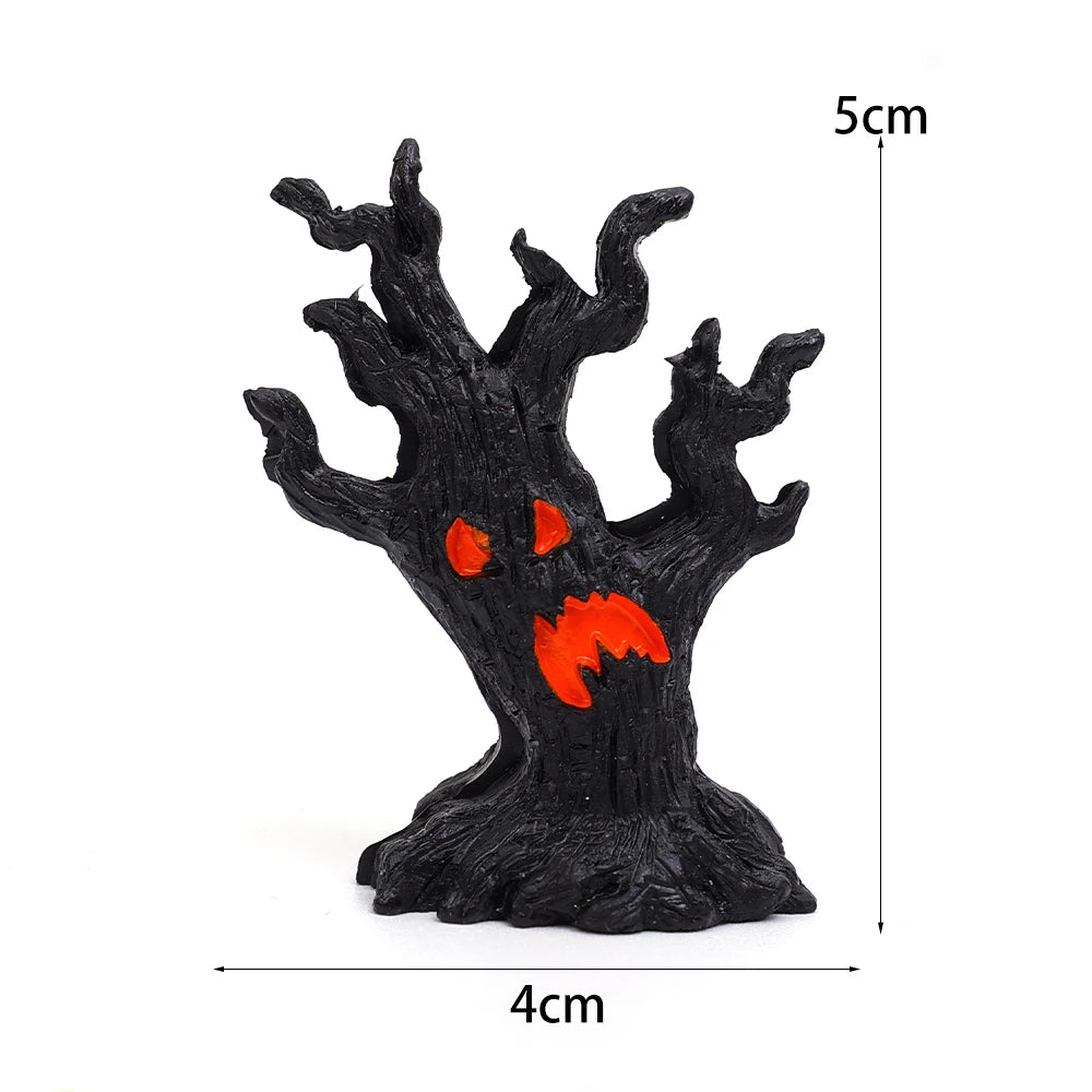 Rayvia Halloween Dryad Micro Landscape Ornaments Horror Atmosphere Mini Dryad Shape Resin Ornament for Halloween Party Home Craft Decor