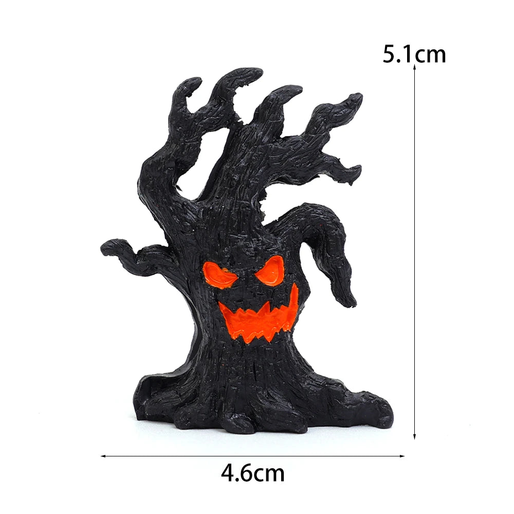 Rayvia Halloween Dryad Micro Landscape Ornaments Horror Atmosphere Mini Dryad Shape Resin Ornament for Halloween Party Home Craft Decor