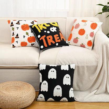 Halloween Elements Embroidered Pillowcases for Home Living Room Sofa Festive Atmosphere Decor Halloween Series Cushion Cover 1