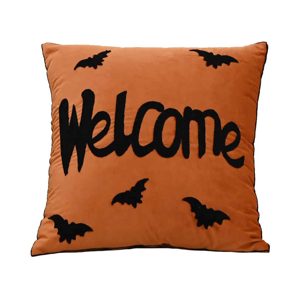 Halloween Elements Embroidered Pillowcases for Home Living Room Sofa Festive Atmosphere Decor Halloween Series Cushion Cover 10