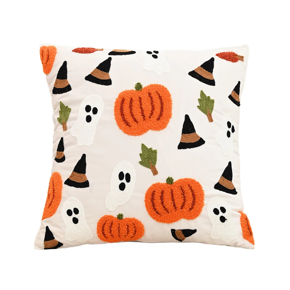 Halloween Elements Embroidered Pillowcases for Home Living Room Sofa Festive Atmosphere Decor Halloween Series Cushion Cover 11