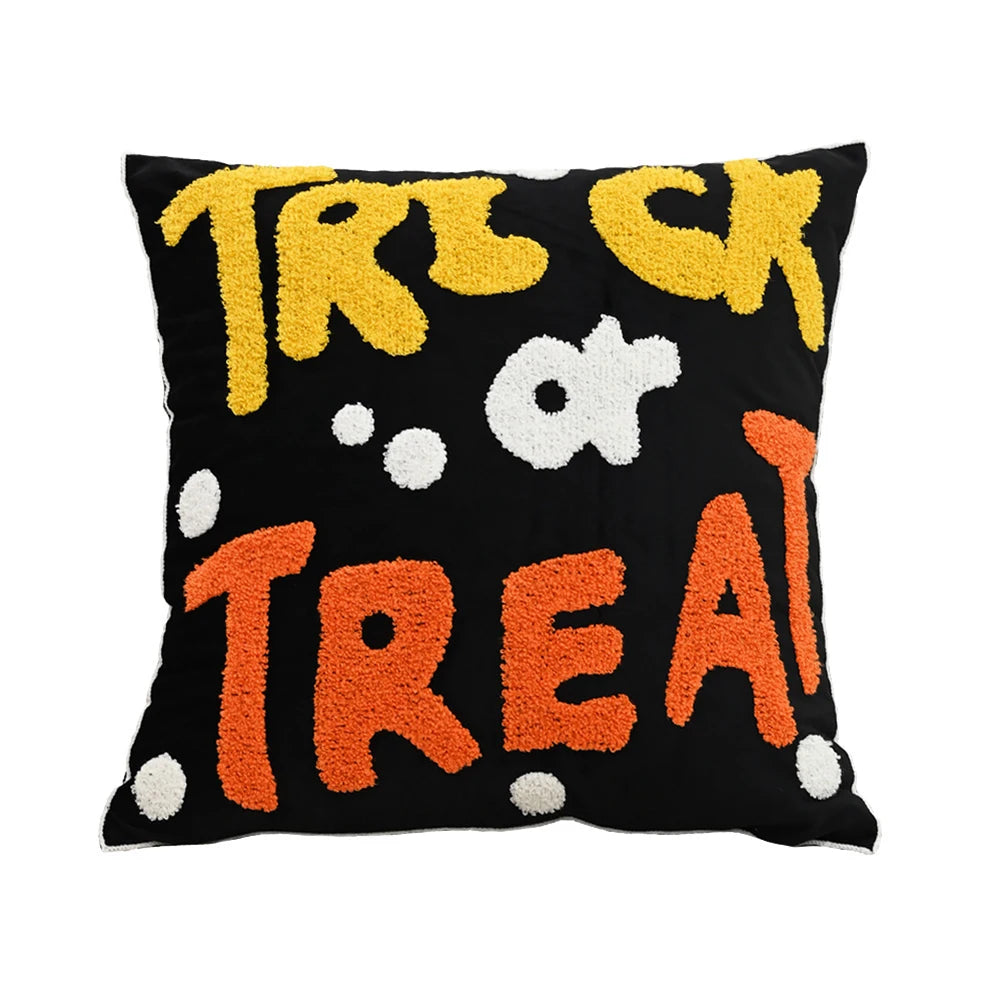 Halloween Elements Embroidered Pillowcases for Home Living Room Sofa Festive Atmosphere Decor Halloween Series Cushion Cover 12