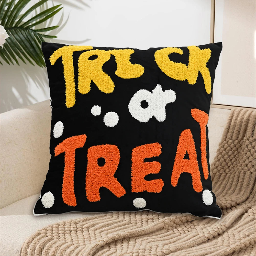 Halloween Elements Embroidered Pillowcases for Home Living Room Sofa Festive Atmosphere Decor Halloween Series Cushion Cover 2